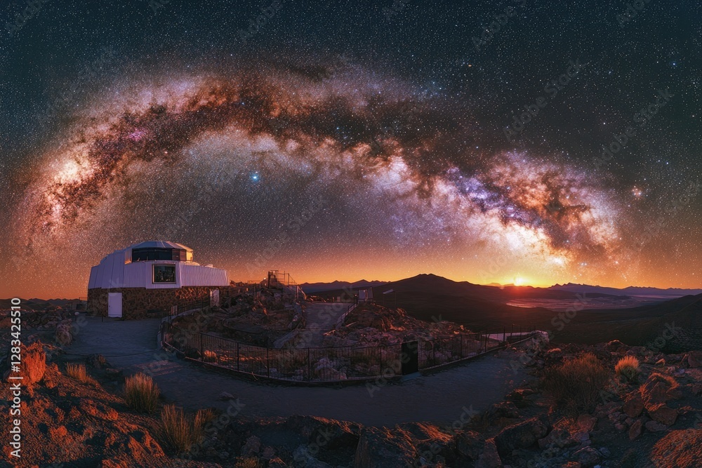 The Milky Way galaxy in the background, with a view of Earth from space in the foreground