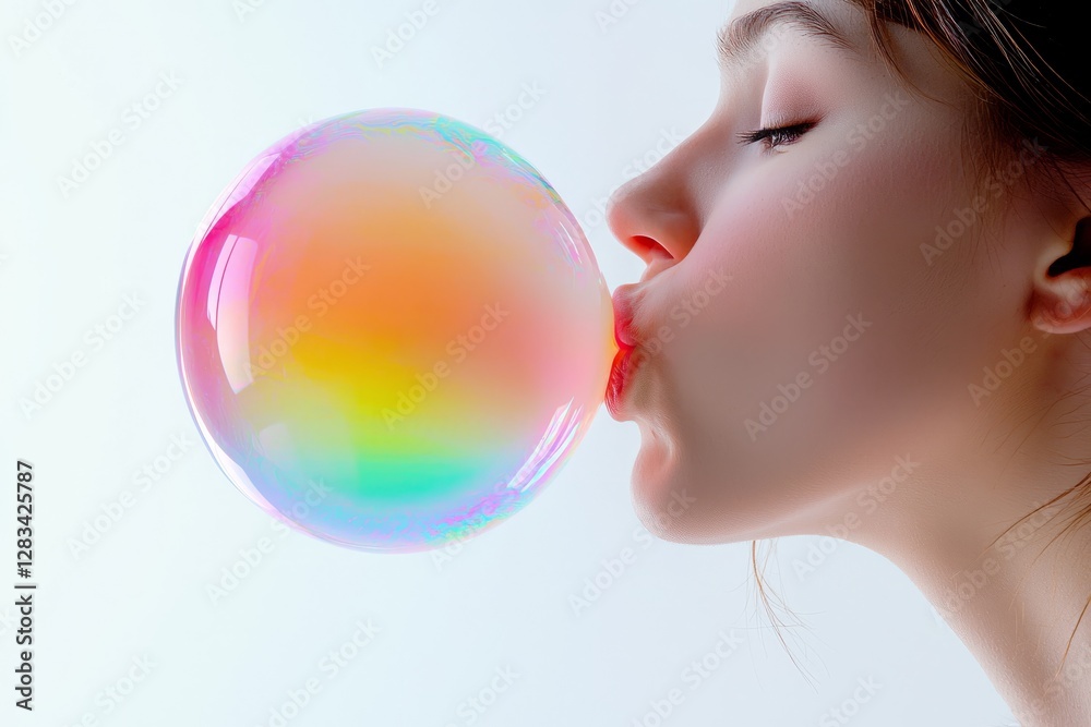 Bubbles of Joy Shine Brightly in a Playful Moment of Childhood Wonder Bubbles of Joy Shine Brightly in a Playful Moment of Childhood Wonder