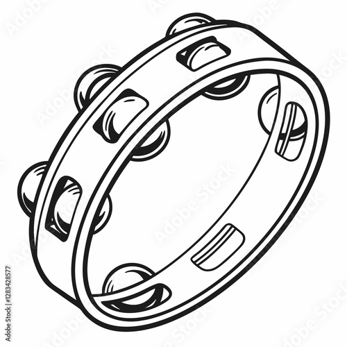 Tambourine silhouette vector illustration