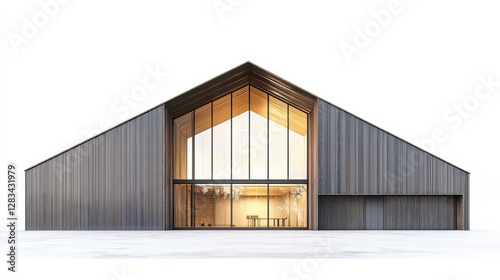 Modern Architecture with Glass Facade: Captivating modern building featuring a sleek design, a prominent glass facade, and an inviting ambiance.