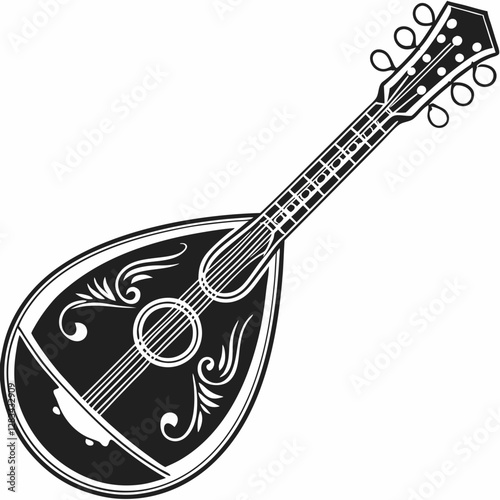 Mandolin silhouette vector illustration
