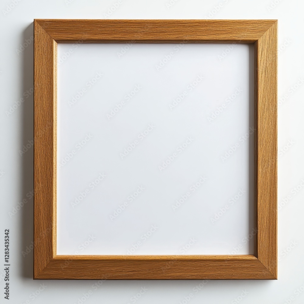 Simple Light Brown Wooden Picture Frame on White Background Simple Light Brown Wooden Picture Frame on White Background