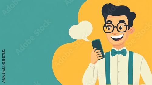Young Businessman in Suit Using Smartphone