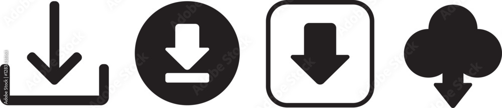 set of Download black icons. downloads. download vector icons. download collection. set of Download black icons. downloads. download vector icons. download collection.