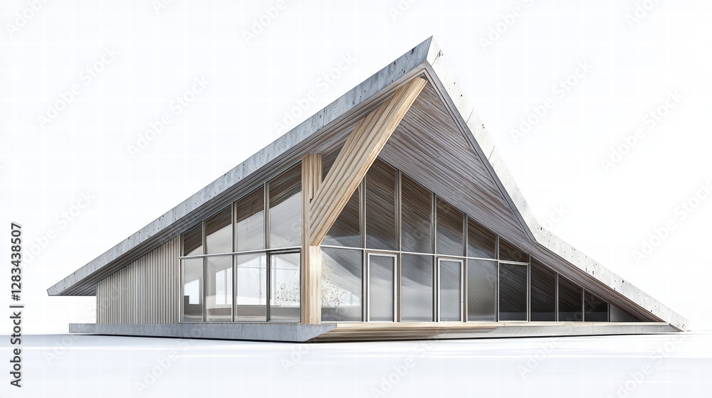Architectural Marvel: Modern A-Frame House with expansive windows showcasing innovative architectural design and harmonious blend of natural materials in a bright setting. Architectural Marvel: Modern A-Frame House with expansive windows showcasing innovative architectural design and harmonious blend of natural materials in a bright setting.