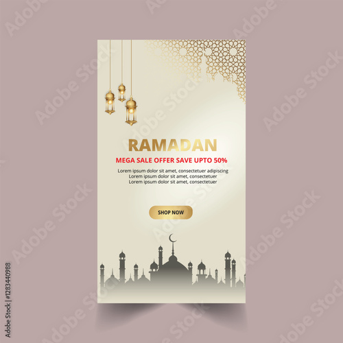 Social Media Poster for Ramadan.Social media ads design modern. vector illustration,ramadan social media banner
