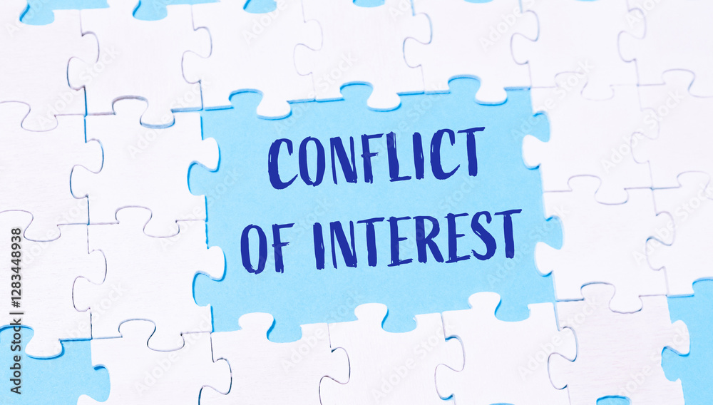 Jigsaw puzzle with the word conflict of interest Jigsaw puzzle with the word conflict of interest