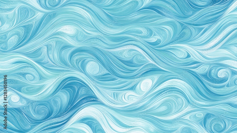 A wavy pattern with soft, flowing lines that mimic ocean currents in shades of blue and turquoise, evoking a serene and calming vibe perfect for spa or wellness-related visuals A wavy pattern with soft, flowing lines that mimic ocean currents in shades of blue and turquoise, evoking a serene and calming vibe perfect for spa or wellness-related visuals