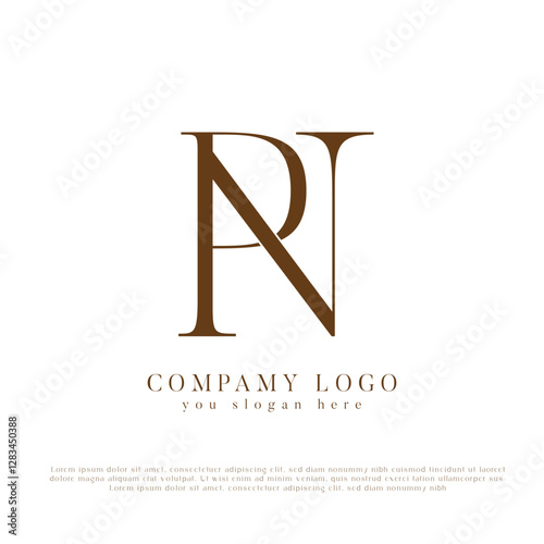 Alphabet letters initials monogram logo PN, NP