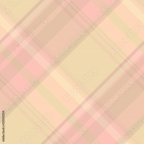 Pastel textile fabric tartan, knot check texture vector. Outline plaid background seamless pattern in light and moccasin colors.