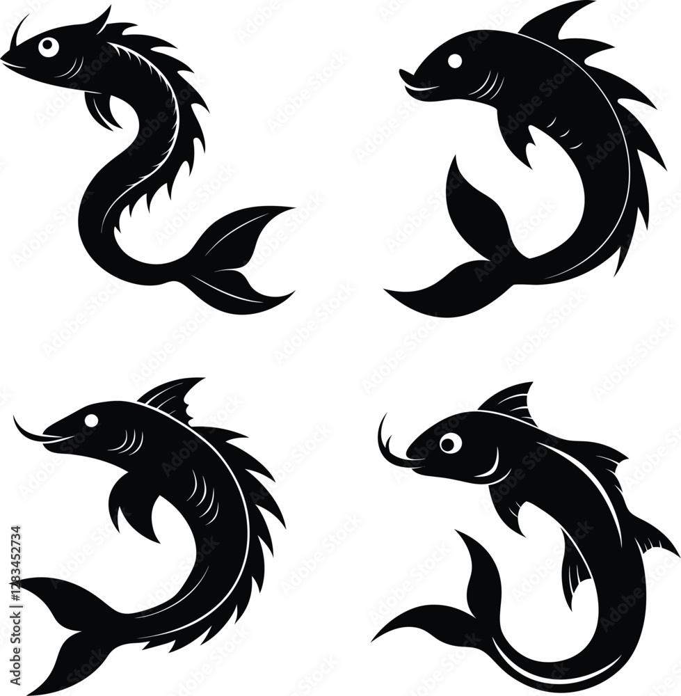 sea fish silhouette black and white sea fish silhouette black and white