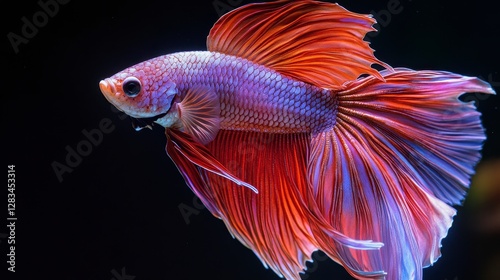 Stunning Red   Purple Betta Fish  Aquatic Life Macro