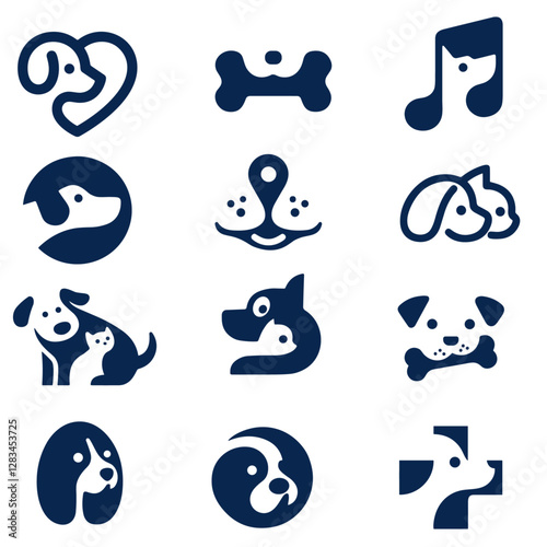 dog pet logo design petshop art