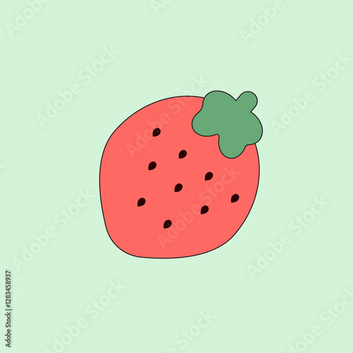 Sweet and Juicy Strawberry Cartoon Design