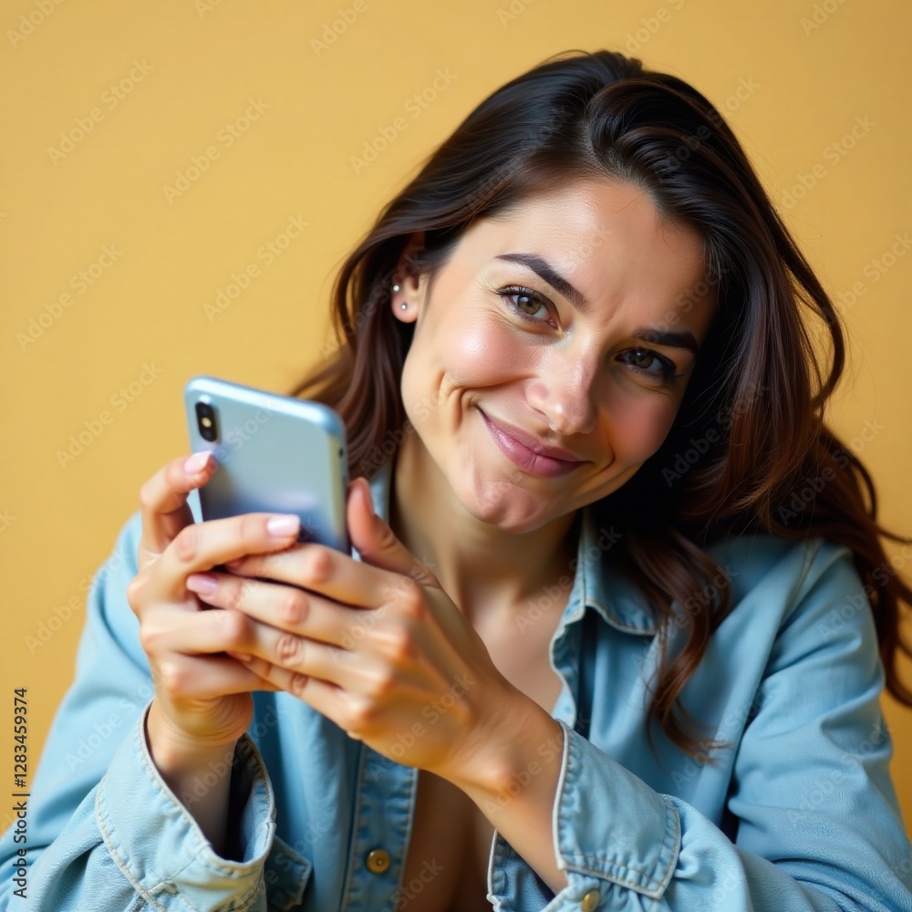 Female figure resting against a background, cradling an empty smartphone with her hand, minimalist, rest Female figure resting against a background, cradling an empty smartphone with her hand, minimalist, rest