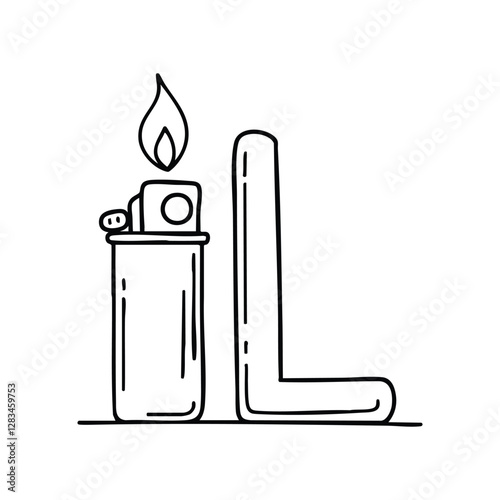 An Illustration of Lighter beside letter L