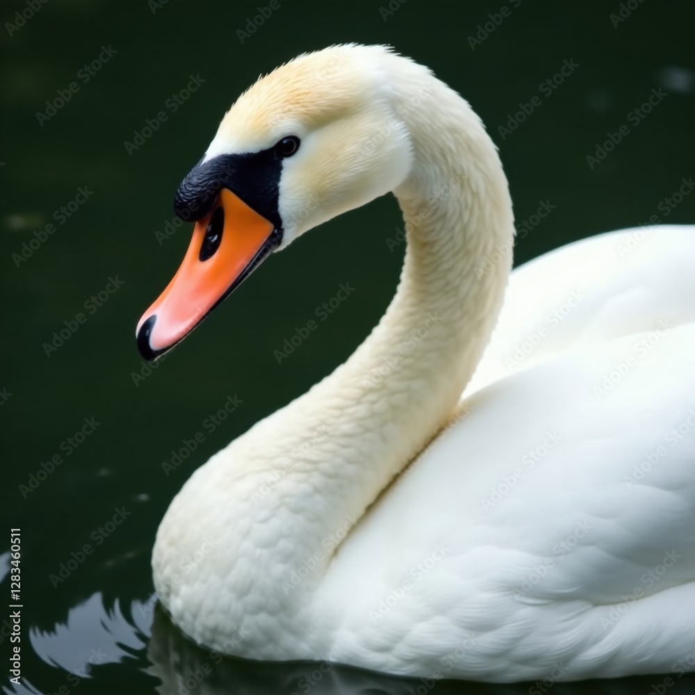 Elegant swan neck with a wing detail and feathers, refined, wings, majestic Elegant swan neck with a wing detail and feathers, refined, wings, majestic