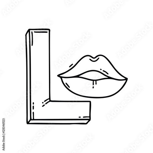 An Illustration of Lip beside letter L