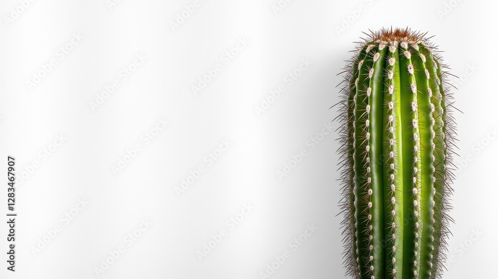 Minimalist cactus on white background for nature inspired design projects and decor ideas Minimalist cactus on white background for nature inspired design projects and decor ideas
