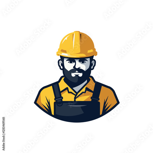 Strong Construction Worker Mascot Illustration