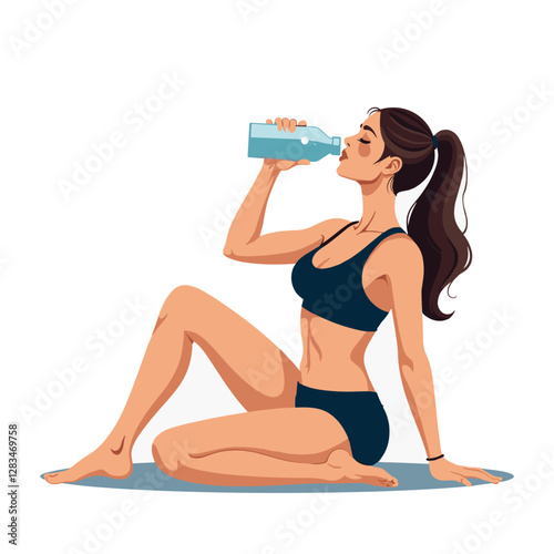 Fit Woman Hydrating After Workout Session