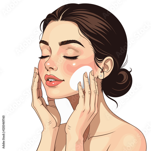 Woman Skincare Routine with Radiant Glow