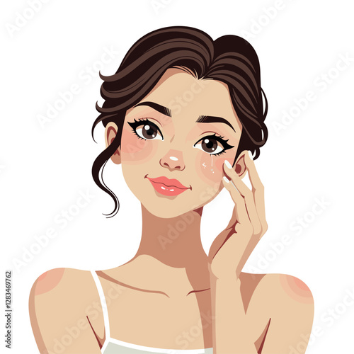 Woman Skincare Routine with Radiant Glow