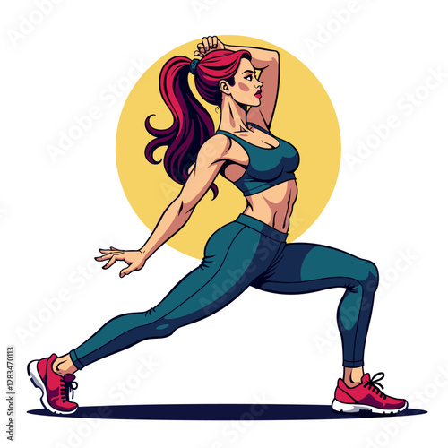 Strong Athletic Woman Practicing Yoga Pose