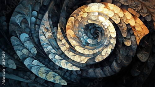 Intricate Fractal Patterns Evoking Depth Through Light and Shadow