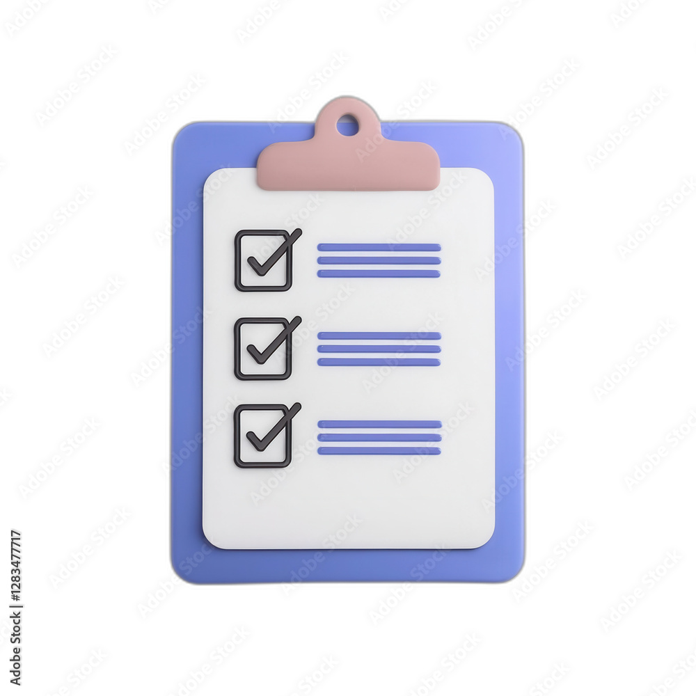 Clipboard Checklist Icon on White Background Clipboard Checklist Icon on White Background