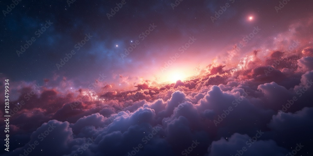 Fototapeta premium Galactic Majesty A Breathtaking Spiral of Light and Stars