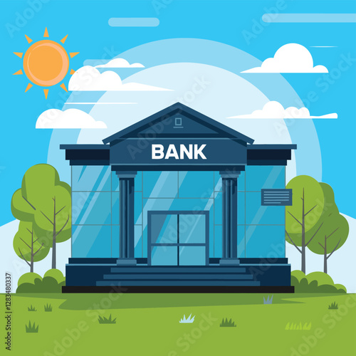 vector colorful economy trading graph cash money linked with curved dash line over the world bank