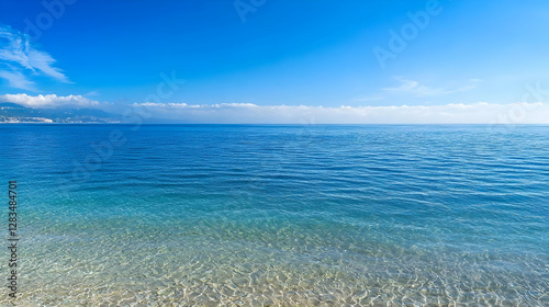 Wallpaper Mural Blue Ocean Waters Under A Clear Sky With Glistening Reflections During Daytime Torontodigital.ca