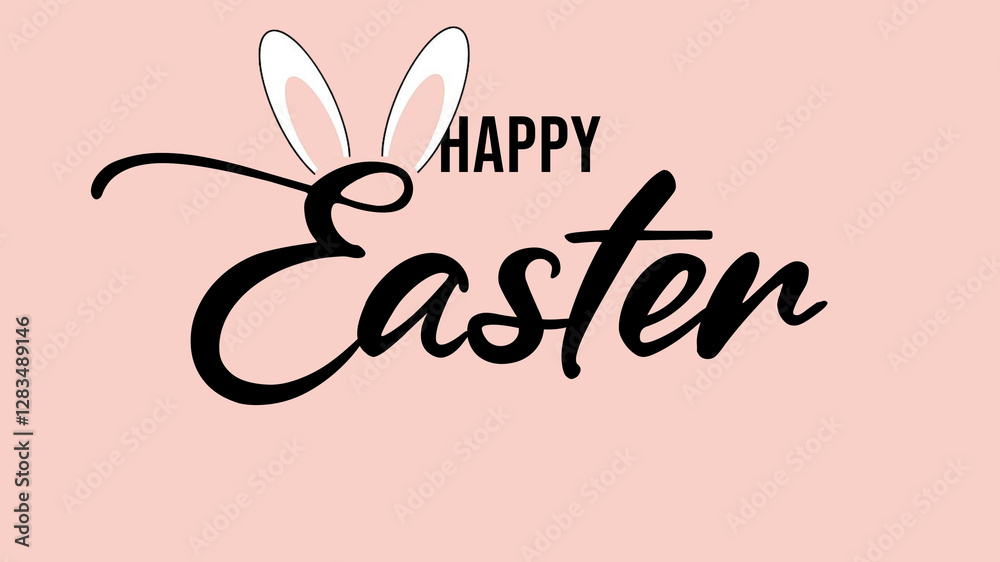 Obraz premium Happy Easter calligraphy lettering . Happy Easter text banner. 