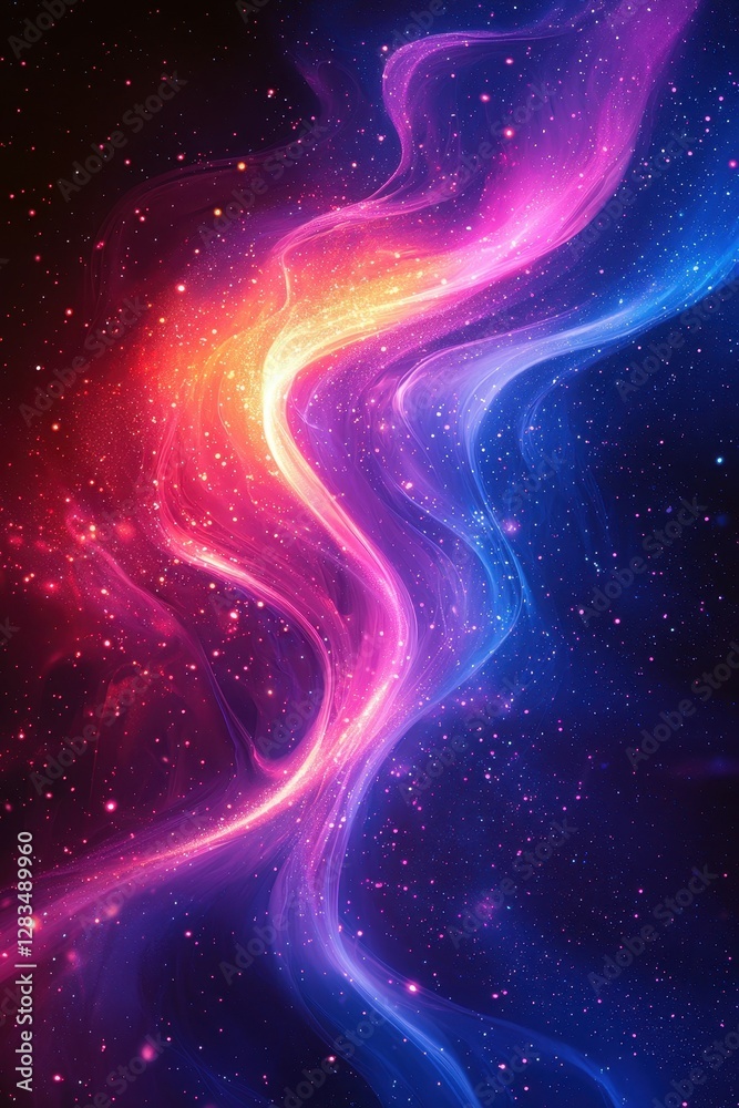 Cosmic Waves of Light and Starry Sky Abstract Art Cosmic Waves of Light and Starry Sky Abstract Art