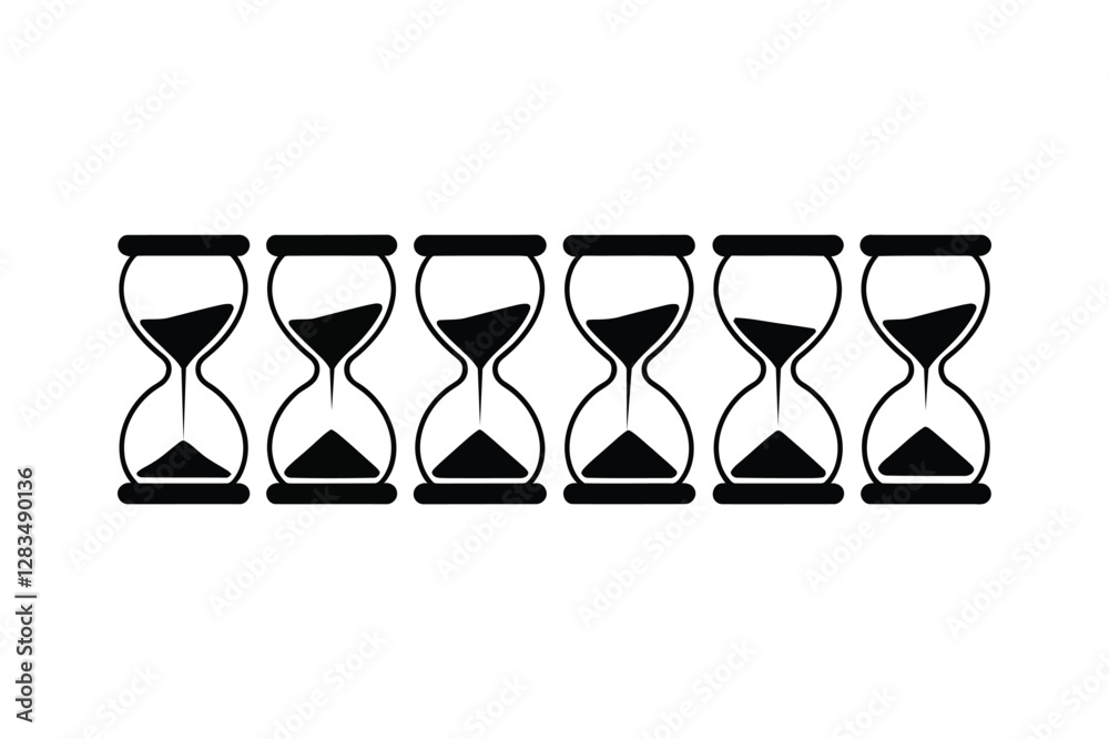 Fototapeta premium Hourglass bundle set vector illustration