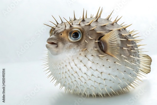 Puffer Fish on White Background