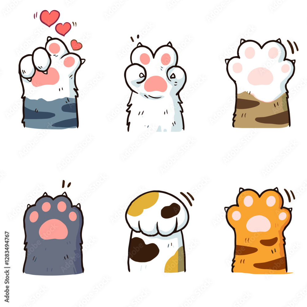 cute cats paws art design