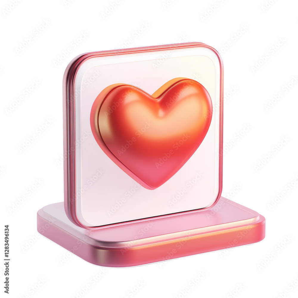 Modern heart shaped icon on a sleek pedestal for design purposes Modern heart shaped icon on a sleek pedestal for design purposes