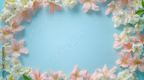 Soft Pink and White Floral Frame for Elegant Design and Branding

