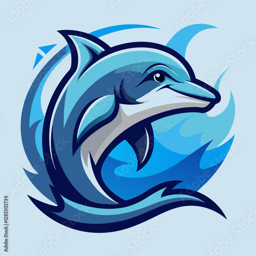 vector illustration of a dolphin