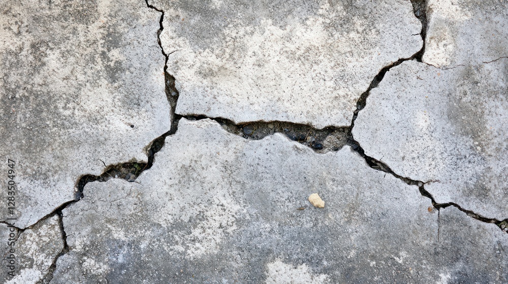 Obraz premium Cracked Concrete Texture: A Study in Grey and White