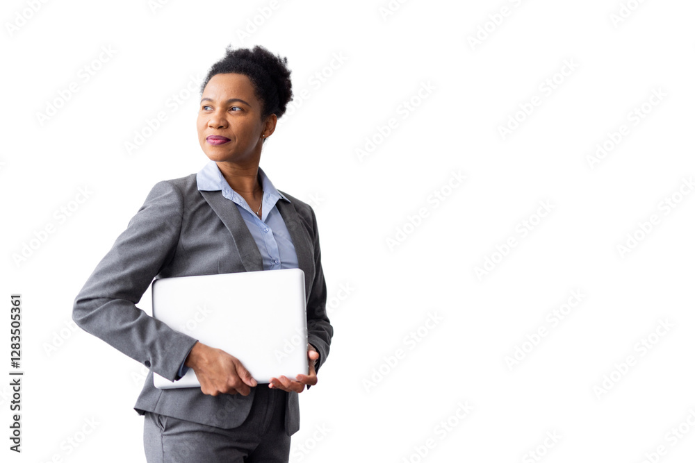 Knowledgeable African American entrepreneur with a determined gaze Knowledgeable African American entrepreneur with a determined gaze