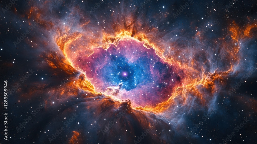 Obraz premium Cosmic swirl showcases vibrant colors and intricate patterns in vast galactic formation