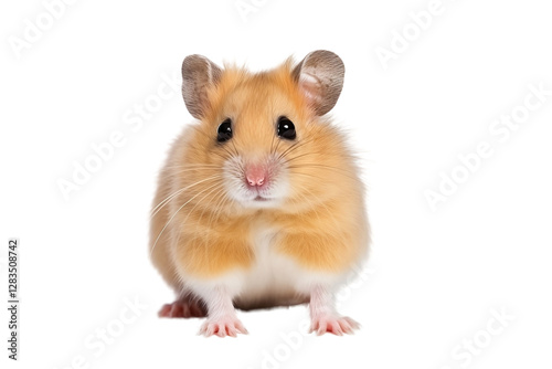 Fluffy golden hamster with soft fur. photo