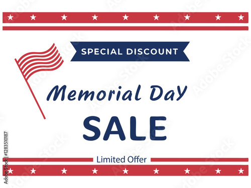 Limited Offer Memorial Day Sale Advertisement with Patriotic Theme