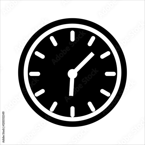 Eating time for iftar and ramadan icon. Food fasting with clock symbol  isolated on white background for graphic and web design.
 