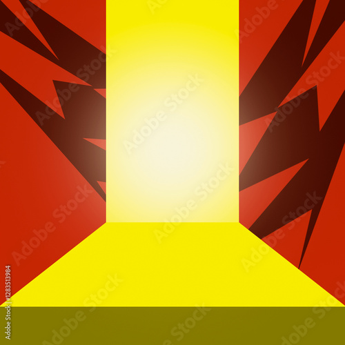 Vibrant Yellow and Red Abstract Stage Background