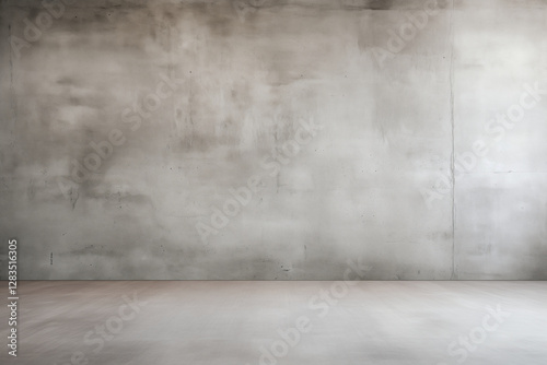 Obraz na płótnie Minimalist smooth gray cement wall texture with clean floor, perfect for modern design. This versatile backdrop enhances any space with its subtle elegance w salonie