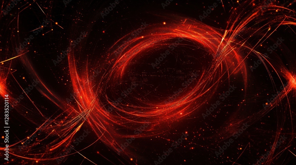 Obraz premium Fiery Abstract Vortex: A Red Cosmic Dance